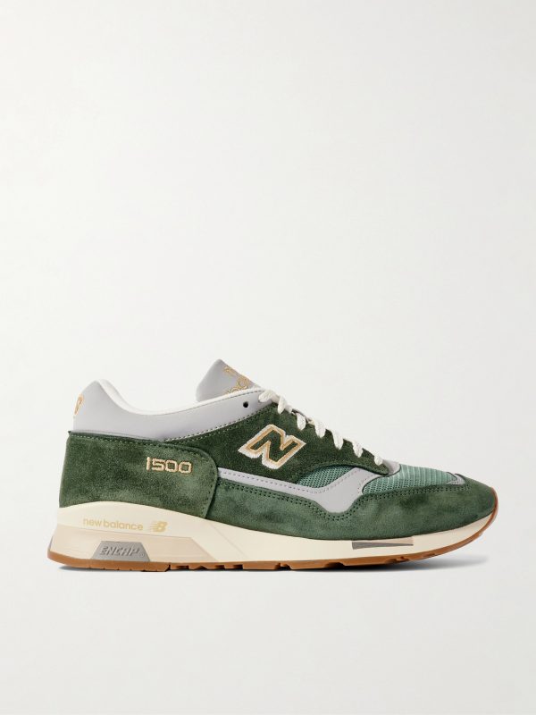 1500 Leather-Trimmed Suede and Mesh Sneakers