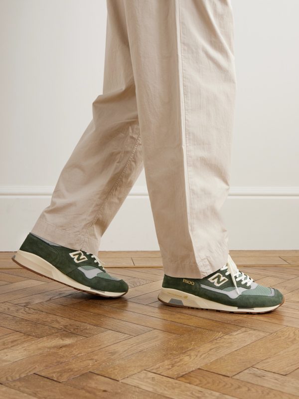 1500 Leather-Trimmed Suede and Mesh Sneakers - OU