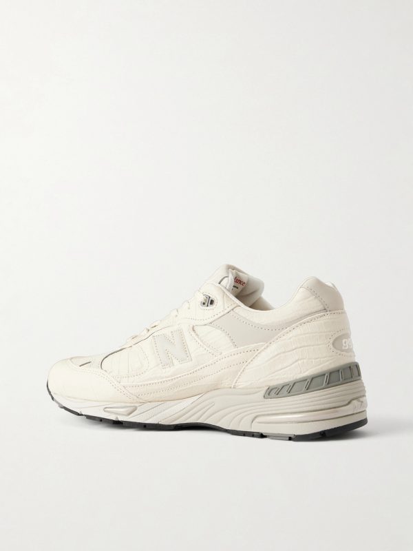 991 V1 Croc-Effect Leather Sneakers - BK 991 V1 Croc-Effect Leather Sneakers - BK