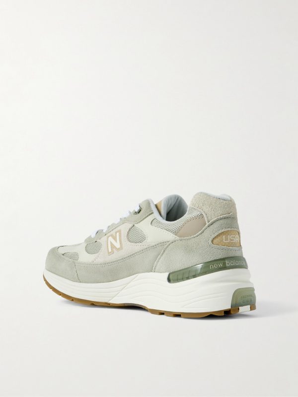 992 MIUSA Leather-Trimmed Mesh and Suede Sneakers - BK 992 MIUSA Leather-Trimmed Mesh and Suede Sneakers - BK