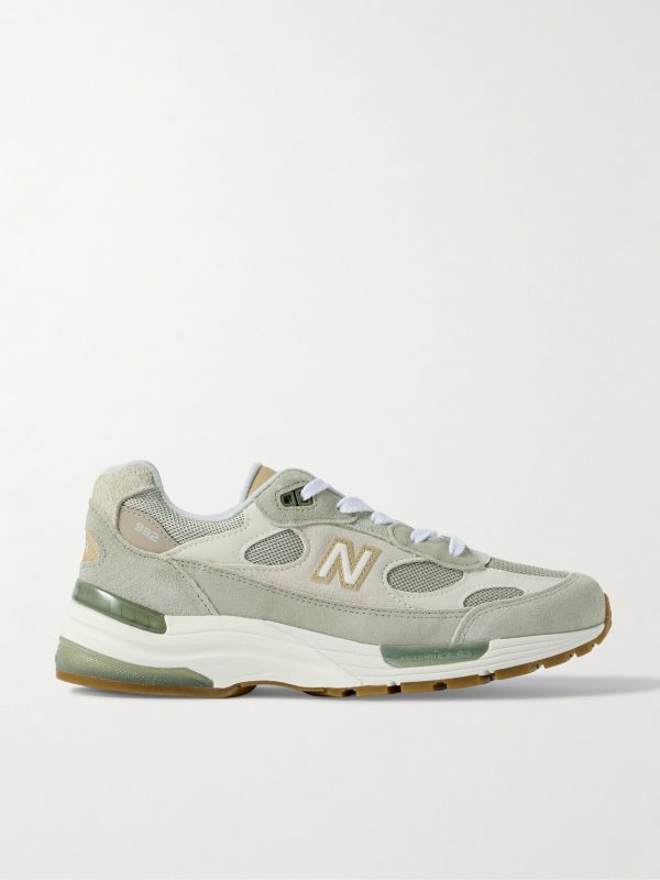 992 MIUSA Leather-Trimmed Mesh and Suede Sneakers 992 MIUSA Leather-Trimmed Mesh and Suede Sneakers