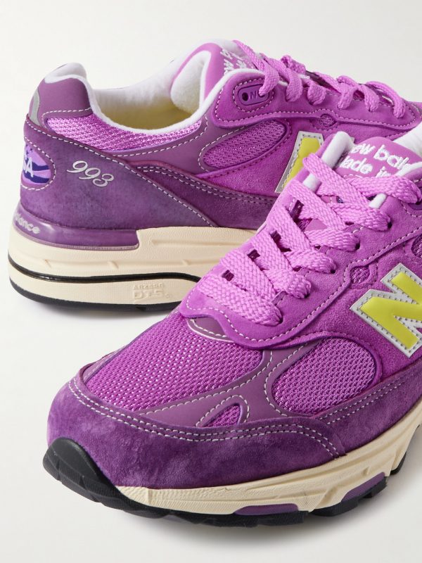 993 MiUSA Leather-Trimmed Mesh and Suede Sneakers - CU