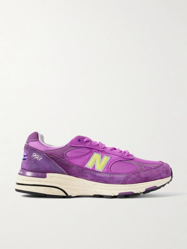 993 MiUSA Leather-Trimmed Mesh and Suede Sneakers