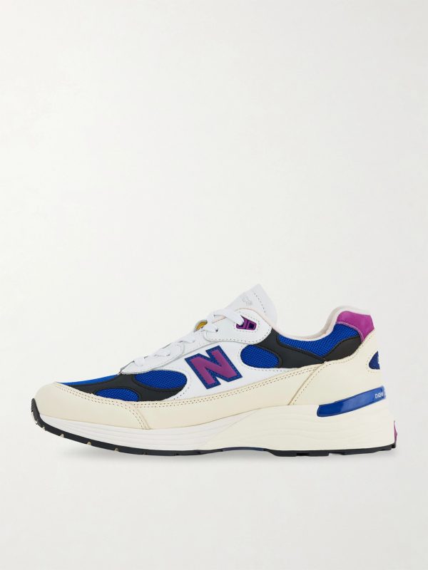992 Leather-Trimmed Mesh Sneakers - BK 992 Leather-Trimmed Mesh Sneakers - BK