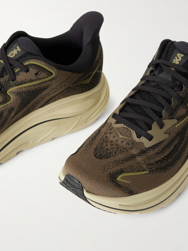 Clifton 10 Rubber-Trimmed Jacquard Running Sneakers - CU Clifton 10 Rubber-Trimmed Jacquard Running Sneakers - CU