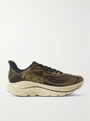 Clifton 10 Rubber-Trimmed Jacquard Running Sneakers Clifton 10 Rubber-Trimmed Jacquard Running Sneakers