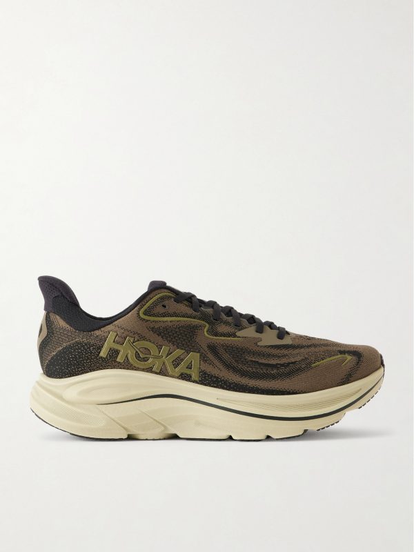 Clifton 10 Rubber-Trimmed Jacquard Running Sneakers Clifton 10 Rubber-Trimmed Jacquard Running Sneakers