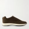 Elastic Stream Suede Sneakers