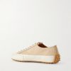 Cassetta Leather-Trimmed Nubuck Sneakers - BK