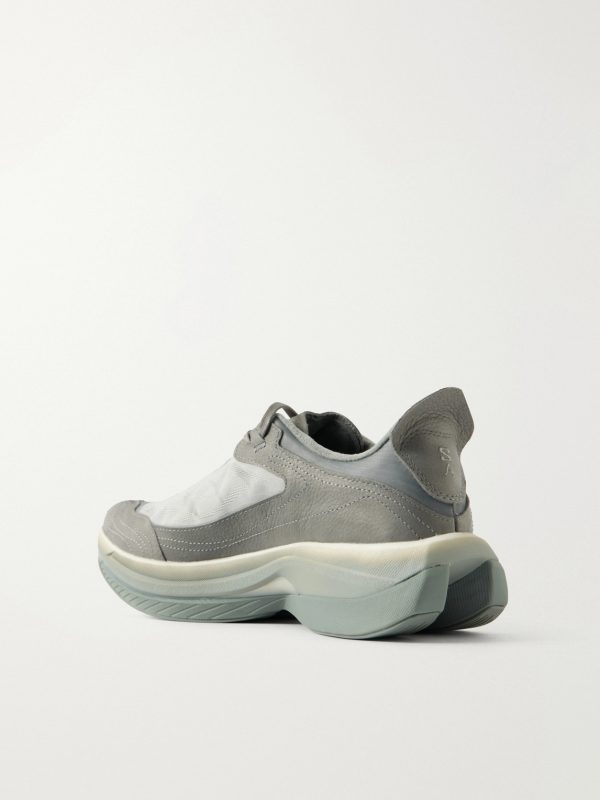 Neuva Advanced Leather-Trimmed Mesh Sneakers - BK