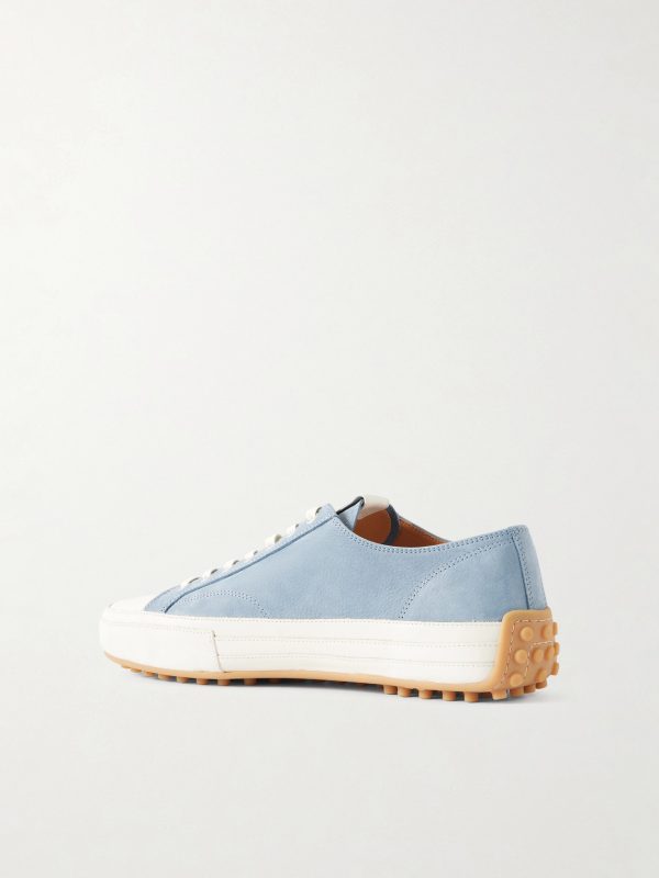 Cassetta Leather-Trimmed Nubuck Sneakers - BK Cassetta Leather-Trimmed Nubuck Sneakers - BK