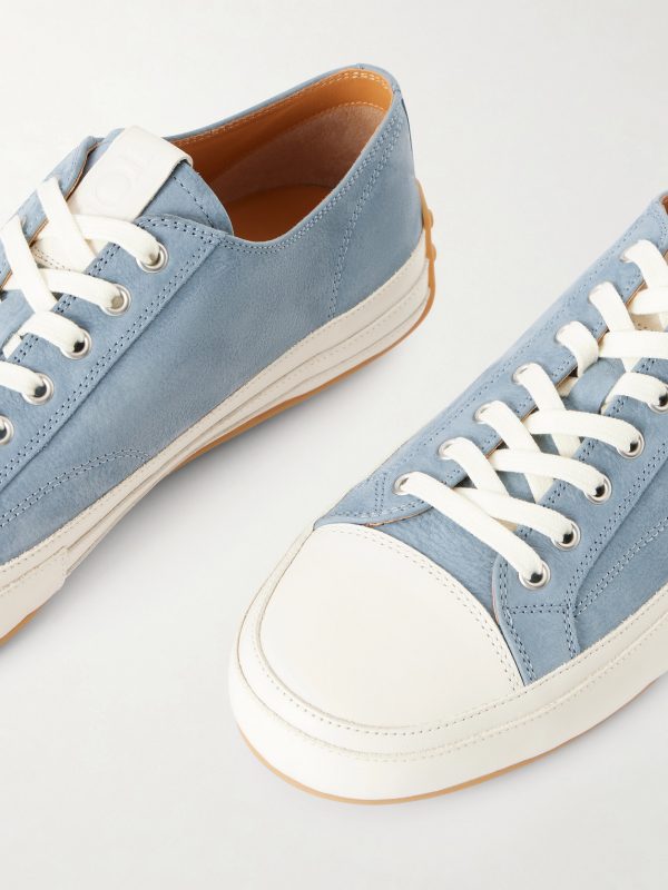 Cassetta Leather-Trimmed Nubuck Sneakers - CU Cassetta Leather-Trimmed Nubuck Sneakers - CU