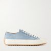 Cassetta Leather-Trimmed Nubuck Sneakers Cassetta Leather-Trimmed Nubuck Sneakers