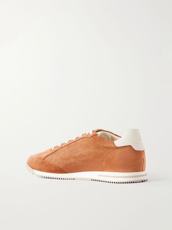 Leather-Trimmed Suede Sneakers - BK Leather-Trimmed Suede Sneakers - BK