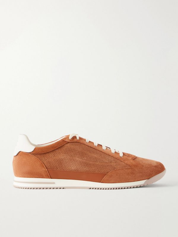 Leather-Trimmed Suede Sneakers Leather-Trimmed Suede Sneakers