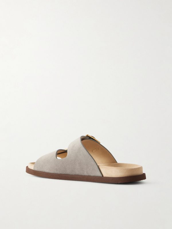 Buckled Suede Sandals - BK