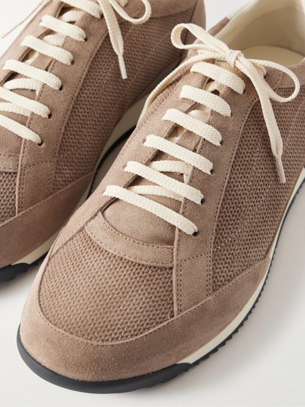 Leather-Trimmed Suede Sneakers - CU Leather-Trimmed Suede Sneakers - CU