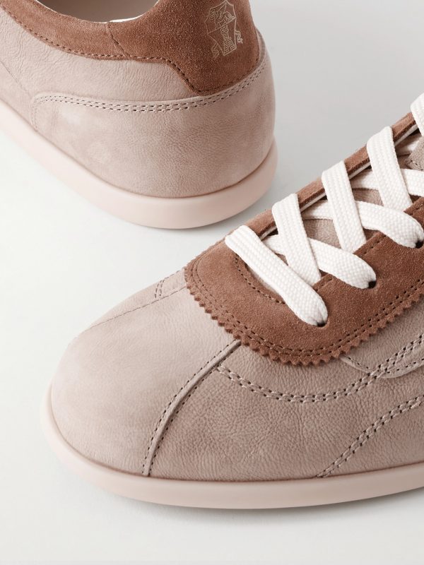 Suede-Trimmed Leather Sneakers - CU Suede-Trimmed Leather Sneakers - CU