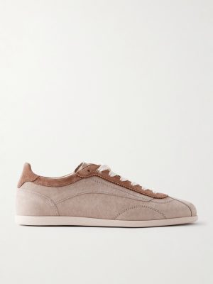 Suede-Trimmed Leather Sneakers Suede-Trimmed Leather Sneakers