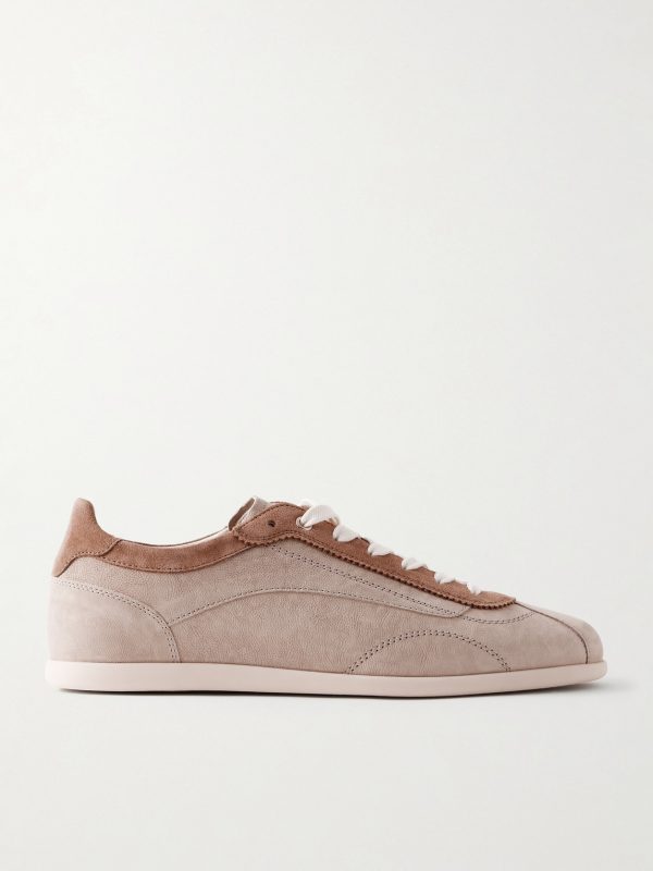 Suede-Trimmed Leather Sneakers Suede-Trimmed Leather Sneakers