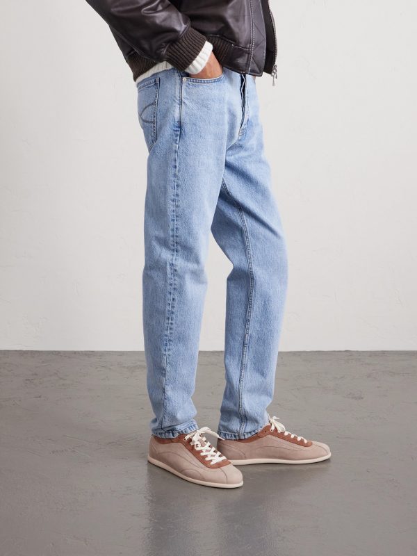 Suede-Trimmed Leather Sneakers - OU Suede-Trimmed Leather Sneakers - OU