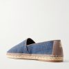 Suede-Trimmed Raffia Espadrilles - BK