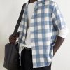 Camp-Collar Checked Poplin Shirt - CU