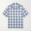 Camp-Collar Checked Poplin Shirt