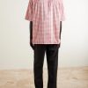Checked Silk-Blend Shirt - BK Checked Silk-Blend Shirt - BK