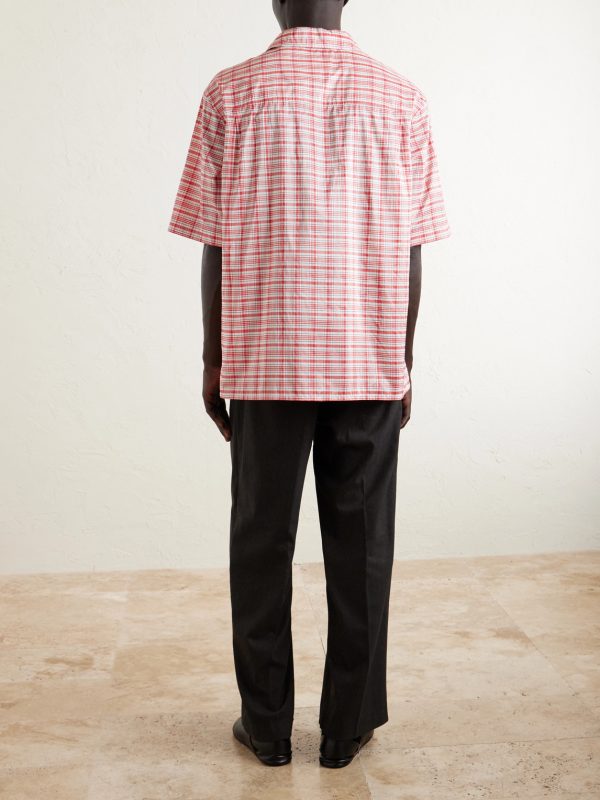 Checked Silk-Blend Shirt - BK Checked Silk-Blend Shirt - BK