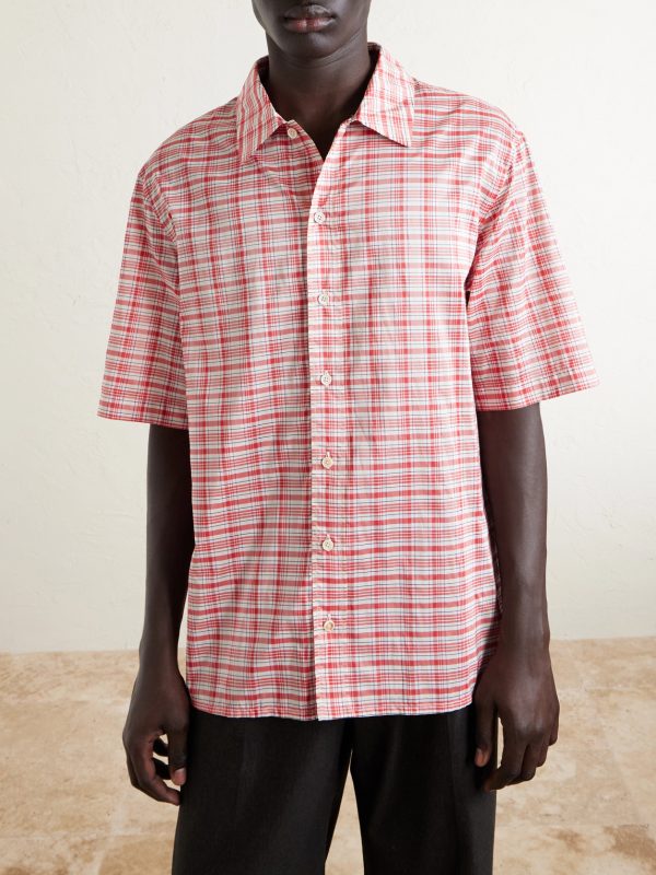 Checked Silk-Blend Shirt - FR Checked Silk-Blend Shirt - FR