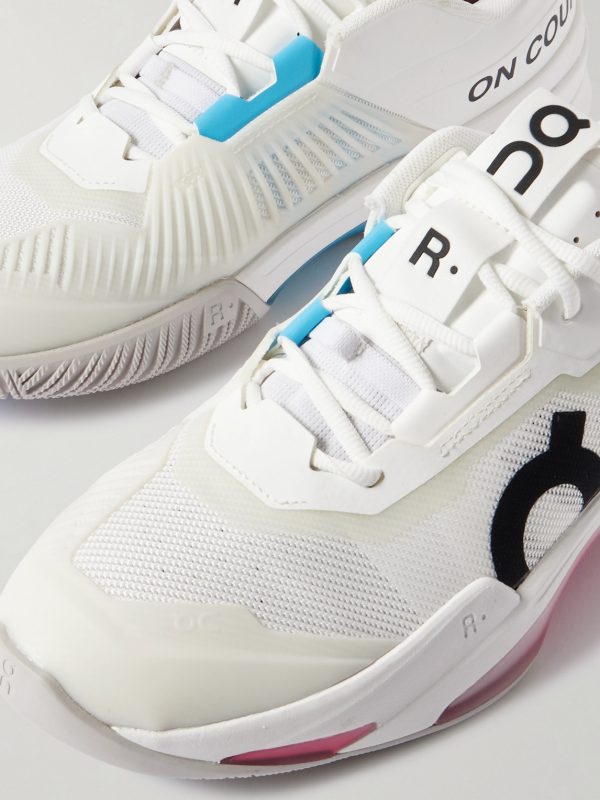 + Roger Federer THE ROGER Pro Fire Rubber-Trimmed Mesh Tennis Sneakers - CU