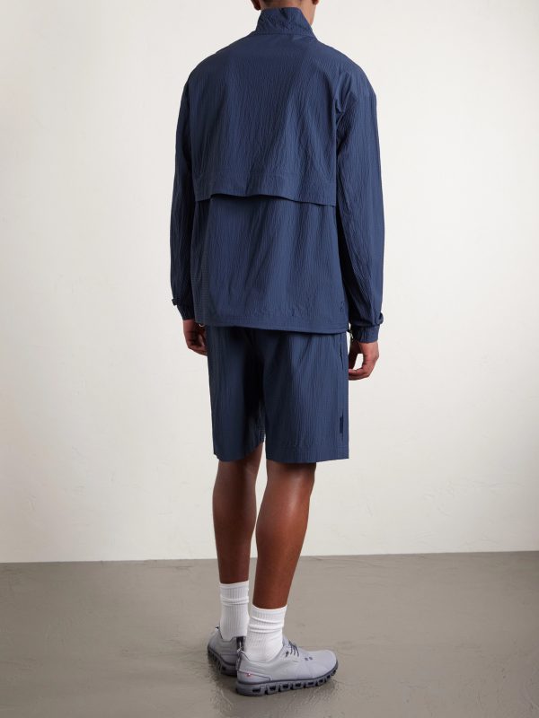 Courtside Textured-Shell Half-Zip Jacket - BK