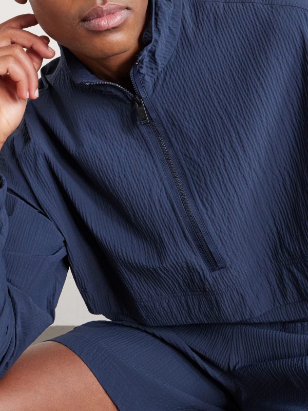 Courtside Textured-Shell Half-Zip Jacket - CU