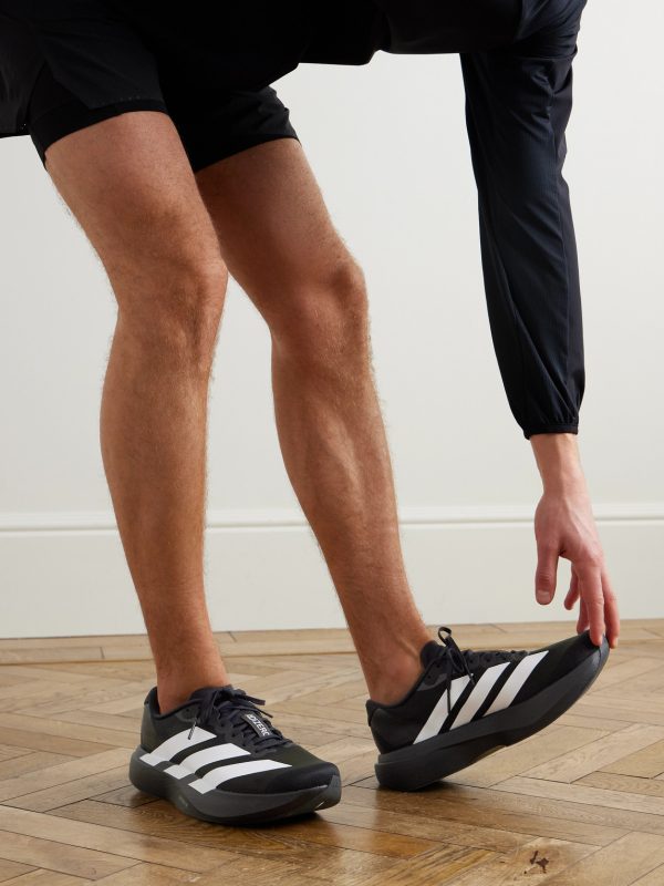 Adizero Evo SL Striped Mesh Running Sneakers - OU Adizero Evo SL Striped Mesh Running Sneakers - OU