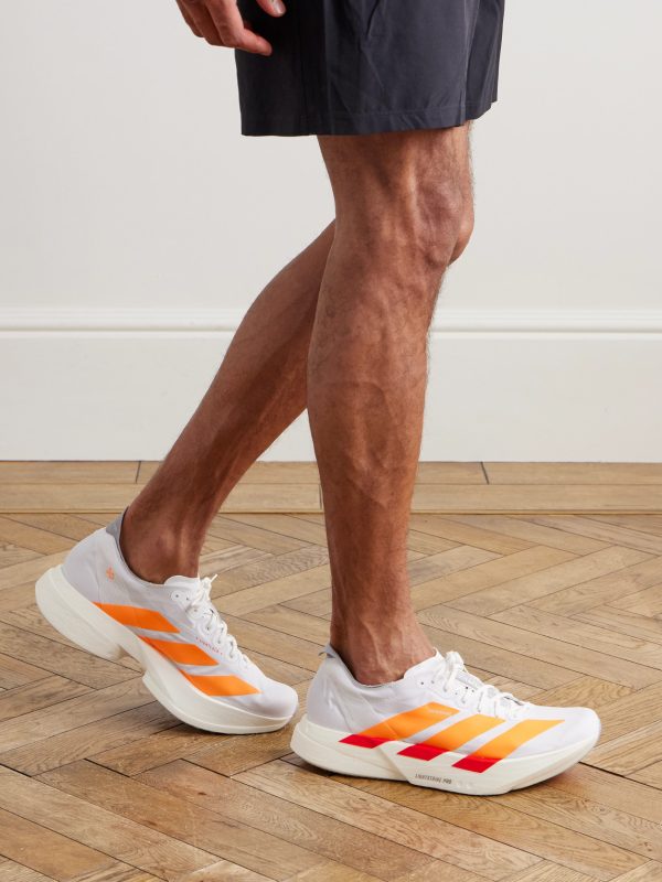 Adizero Adios Pro 4 Rubber-Trimmed Ripstop Running Sneakers - OU Adizero Adios Pro 4 Rubber-Trimmed Ripstop Running Sneakers - OU
