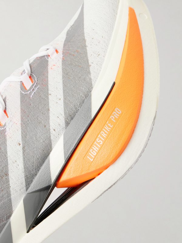 Adizero Prime X3 Striped Rubber-Trimmed STRUNG Running Sneakers - CU