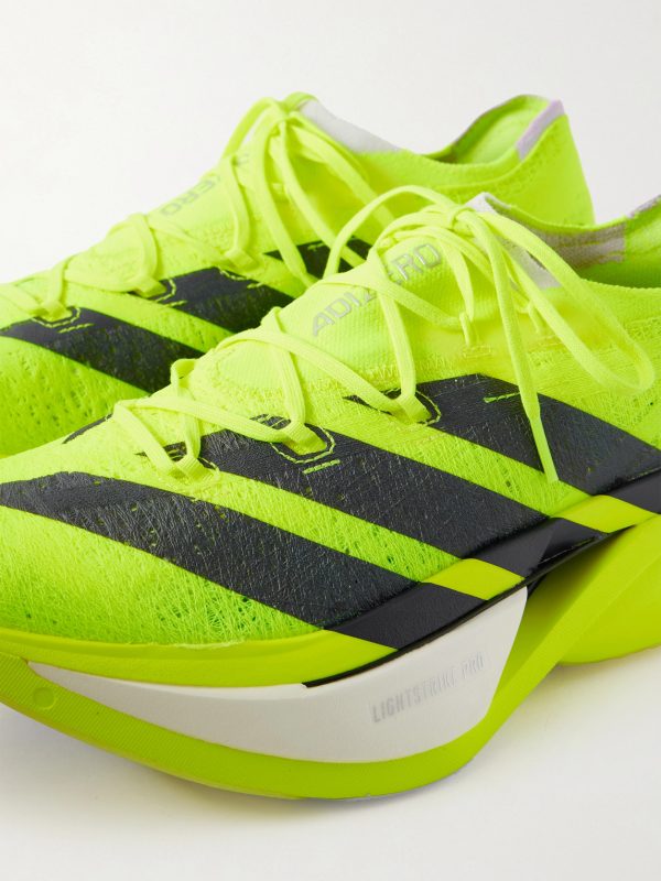 Adizero Prime X3 Striped Rubber-Trimmed STRUNG Running Sneakers - CU Adizero Prime X3 Striped Rubber-Trimmed STRUNG Running Sneakers - CU