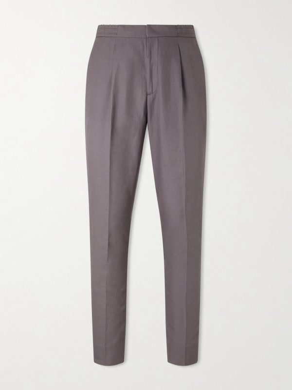 Drew Tapered Pleated Lyocell, Linen and Cotton-Blend Trousers Drew Tapered Pleated Lyocell, Linen and Cotton-Blend Trousers