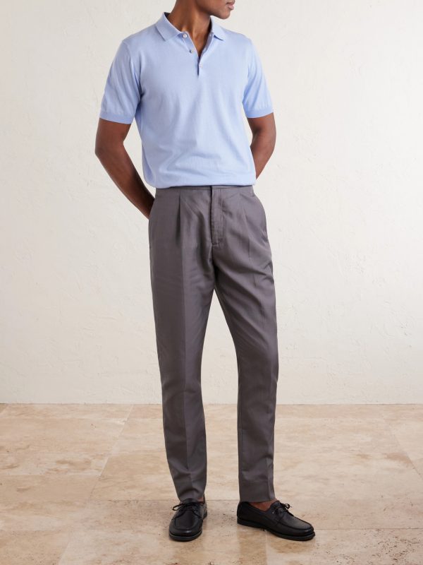 Drew Tapered Pleated Lyocell, Linen and Cotton-Blend Trousers - OU Drew Tapered Pleated Lyocell, Linen and Cotton-Blend Trousers - OU