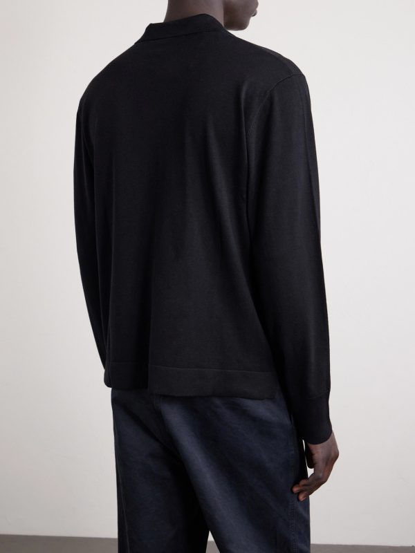 Simone Lyocell and Wool-Blend Polo Shirt - BK Simone Lyocell and Wool-Blend Polo Shirt - BK