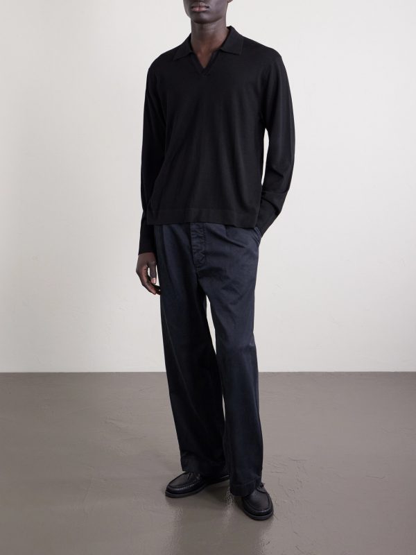 Simone Lyocell and Wool-Blend Polo Shirt - OU Simone Lyocell and Wool-Blend Polo Shirt - OU