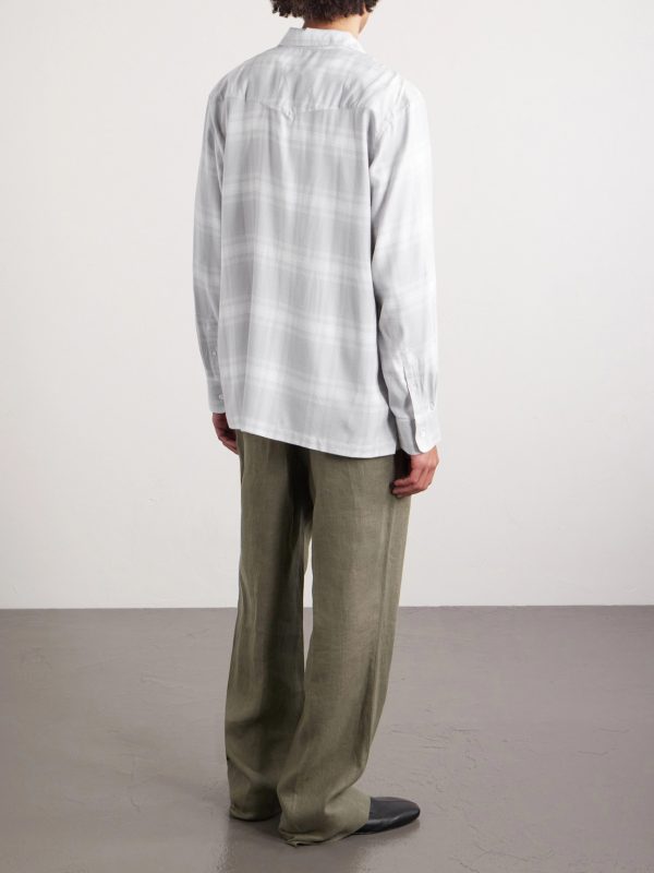 Leto Camp-Collar Checked Twill Shirt - BK