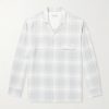 Leto Camp-Collar Checked Twill Shirt