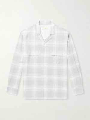 Leto Camp-Collar Checked Twill Shirt