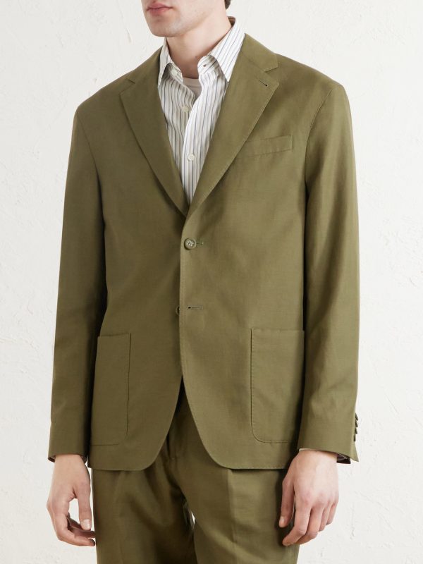 Michel Lyocell, Linen and Cotton-Blend Jacket - FR Michel Lyocell, Linen and Cotton-Blend Jacket - FR