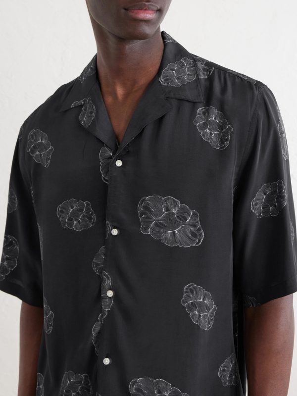 Eren Camp-Collar Sateen Printed Shirt - CU Eren Camp-Collar Sateen Printed Shirt - CU