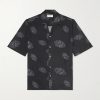 Eren Camp-Collar Sateen Printed Shirt Eren Camp-Collar Sateen Printed Shirt