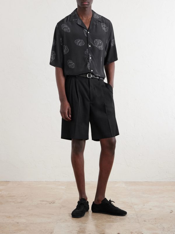 Eren Camp-Collar Sateen Printed Shirt - OU Eren Camp-Collar Sateen Printed Shirt - OU