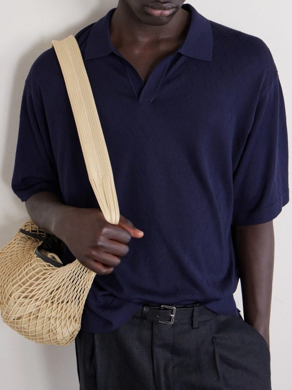 Pele Jacquard-Knit Lyocell and Wool-Blend Polo Shirt - CU